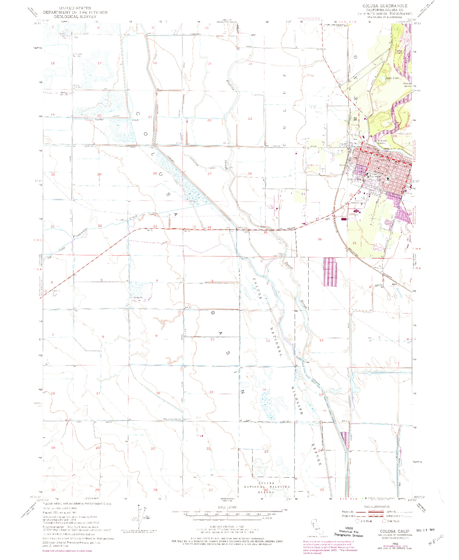 USGS 1:24000-SCALE QUADRANGLE FOR COLUSA, CA 1952