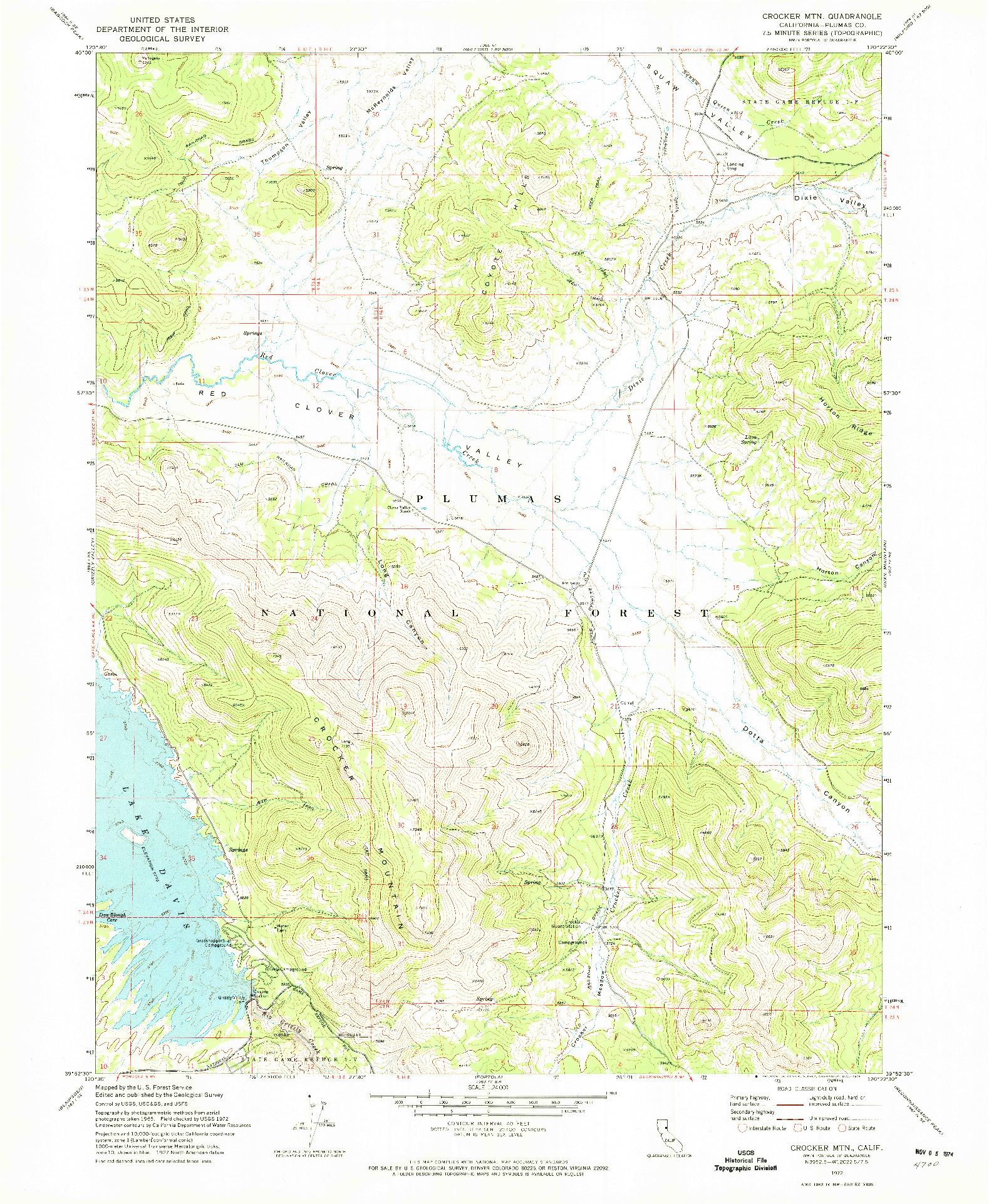 USGS 1:24000-SCALE QUADRANGLE FOR CROCKER MTN, CA 1972