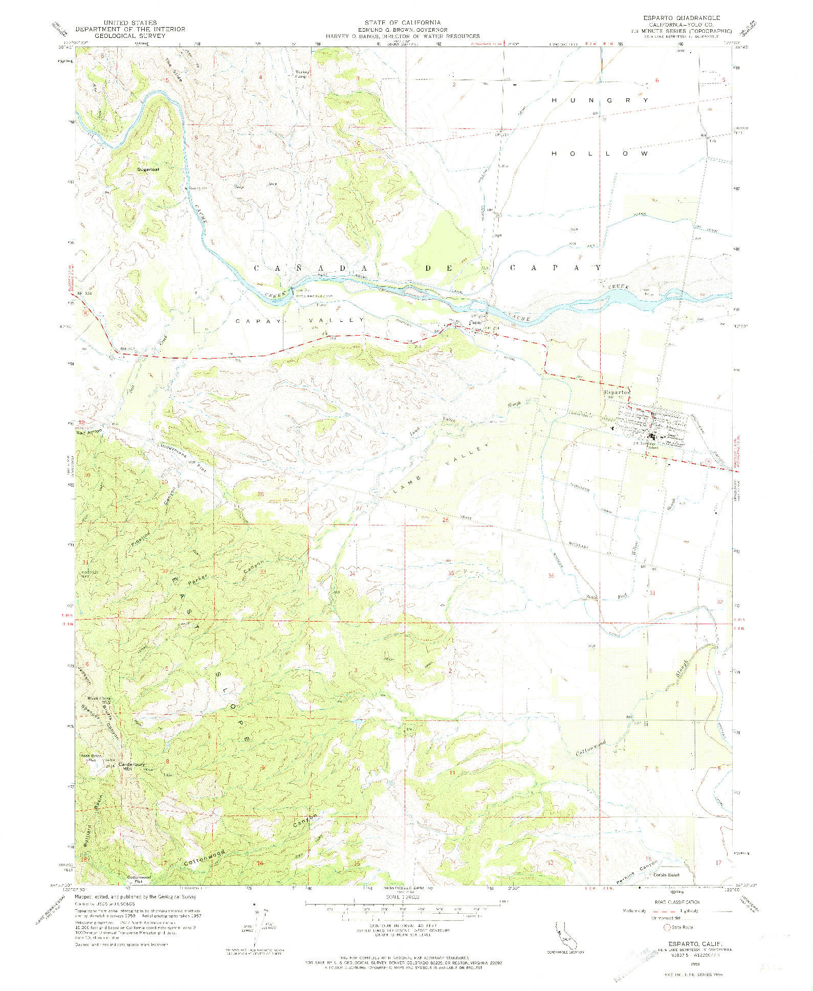 USGS 1:24000-SCALE QUADRANGLE FOR ESPARTO, CA 1959