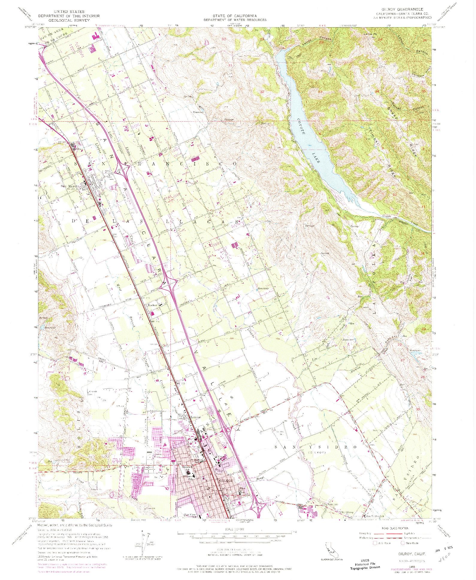 USGS 1:24000-SCALE QUADRANGLE FOR GILROY, CA 1955