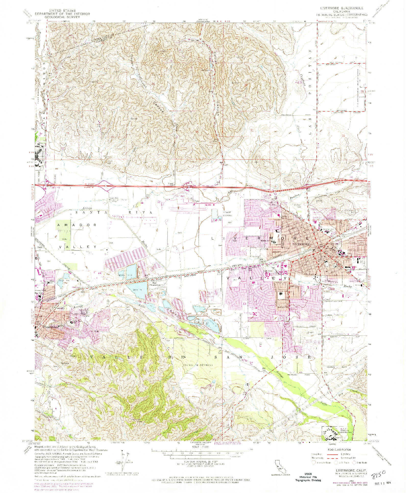 USGS 1:24000-SCALE QUADRANGLE FOR LIVERMORE, CA 1961