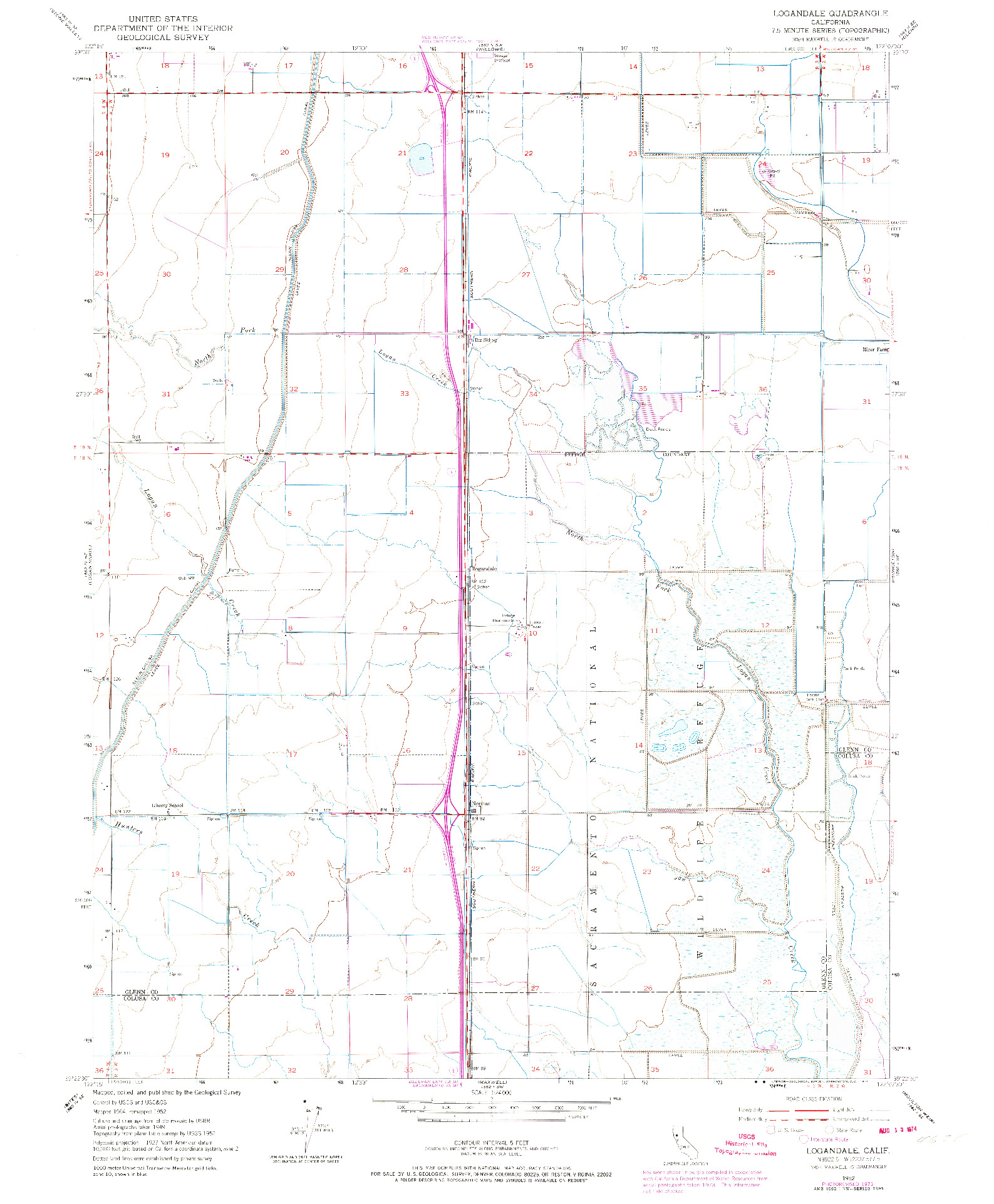 USGS 1:24000-SCALE QUADRANGLE FOR LOGANDALE, CA 1952