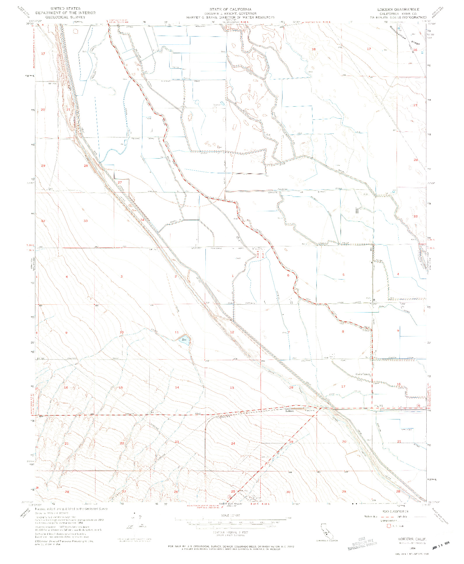 USGS 1:24000-SCALE QUADRANGLE FOR LOKERN, CA 1954