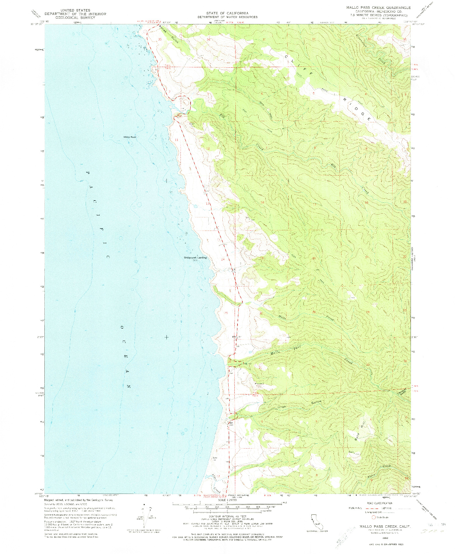 USGS 1:24000-SCALE QUADRANGLE FOR MALLO PASS CREEK, CA 1960