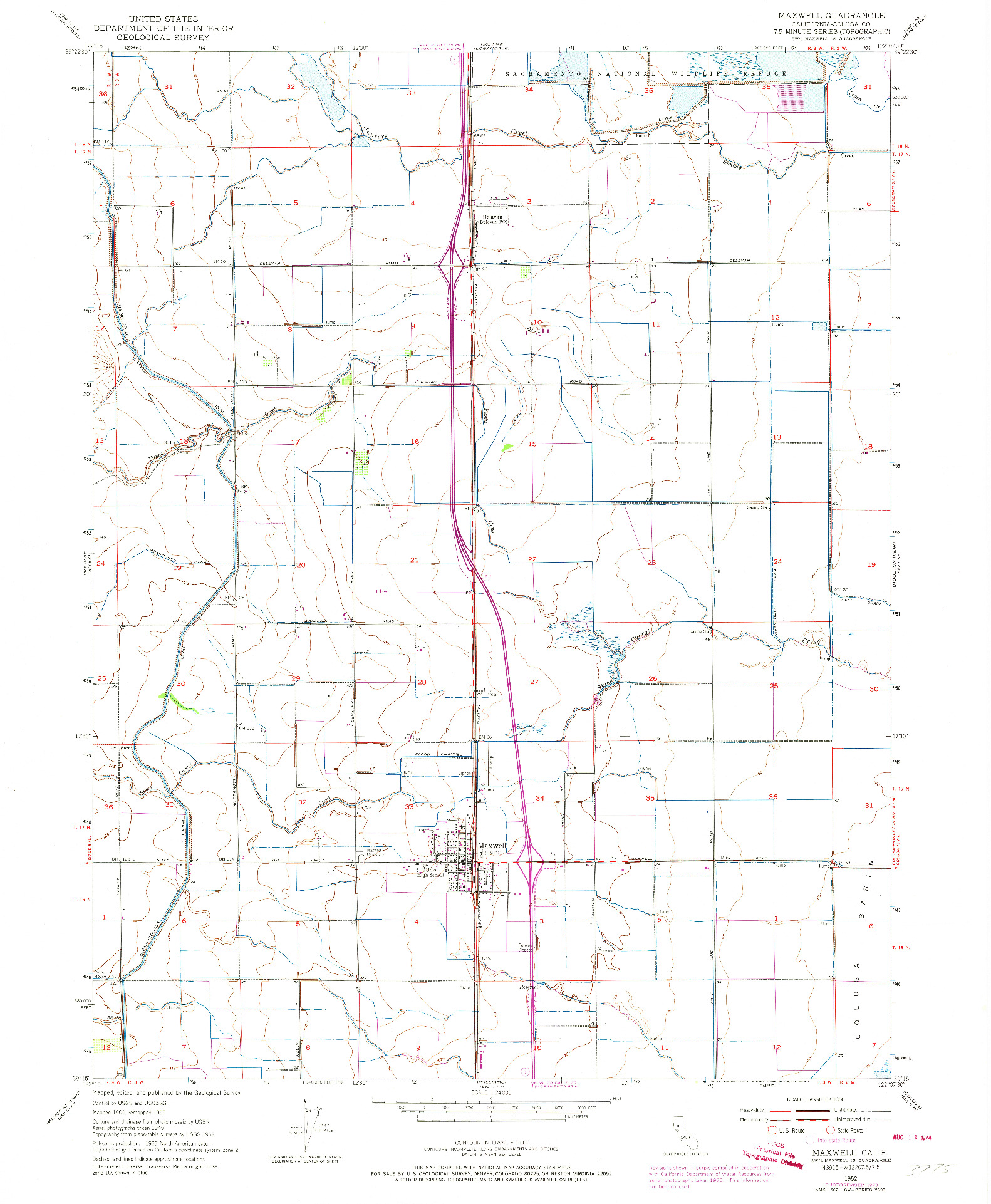 USGS 1:24000-SCALE QUADRANGLE FOR MAXWELL, CA 1952