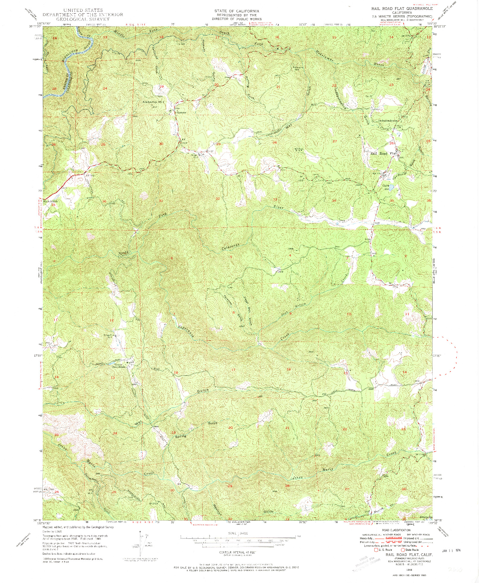 USGS 1:24000-SCALE QUADRANGLE FOR RAIL ROAD FLAT, CA 1948