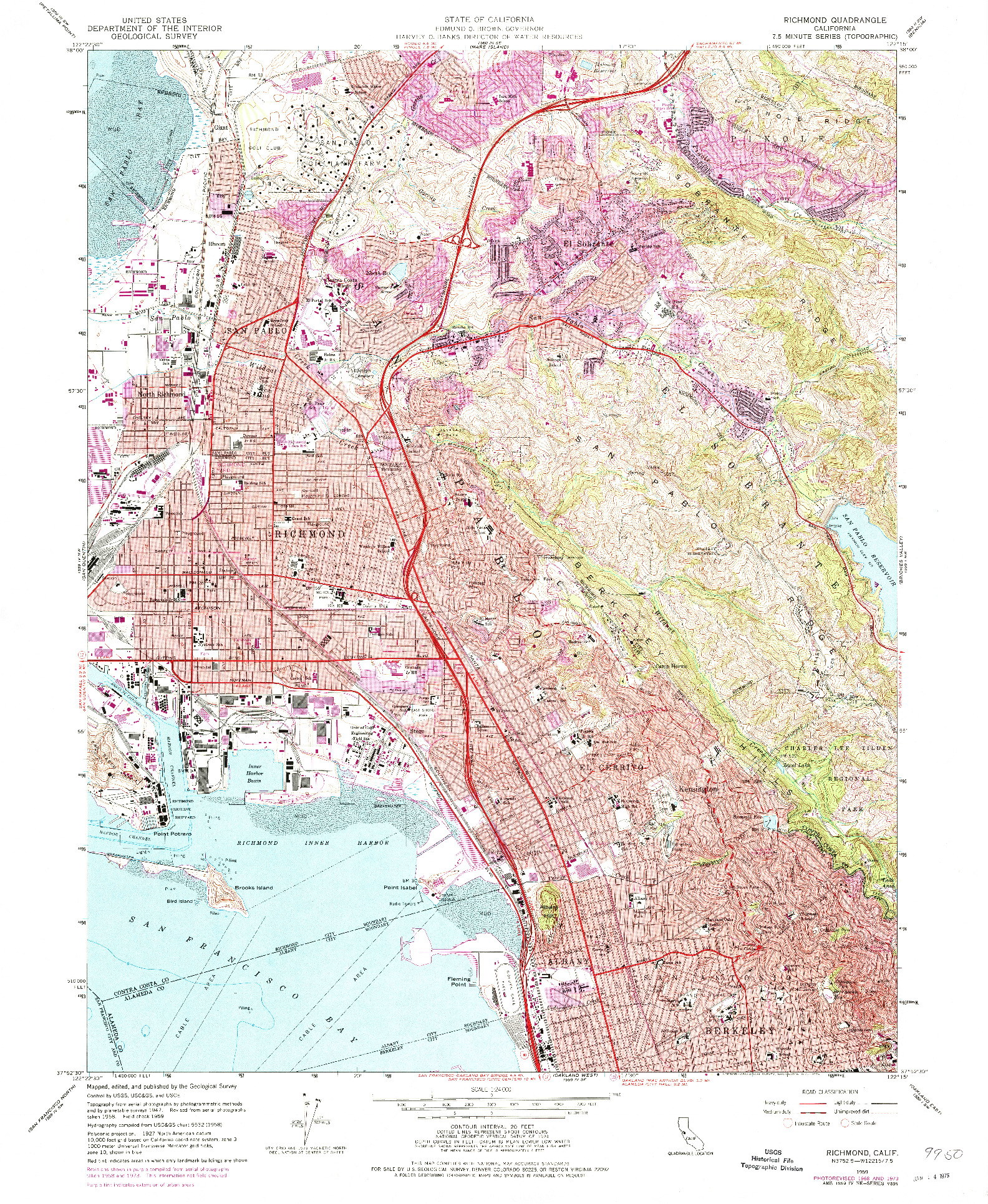 USGS 1:24000-SCALE QUADRANGLE FOR RICHMOND, CA 1959