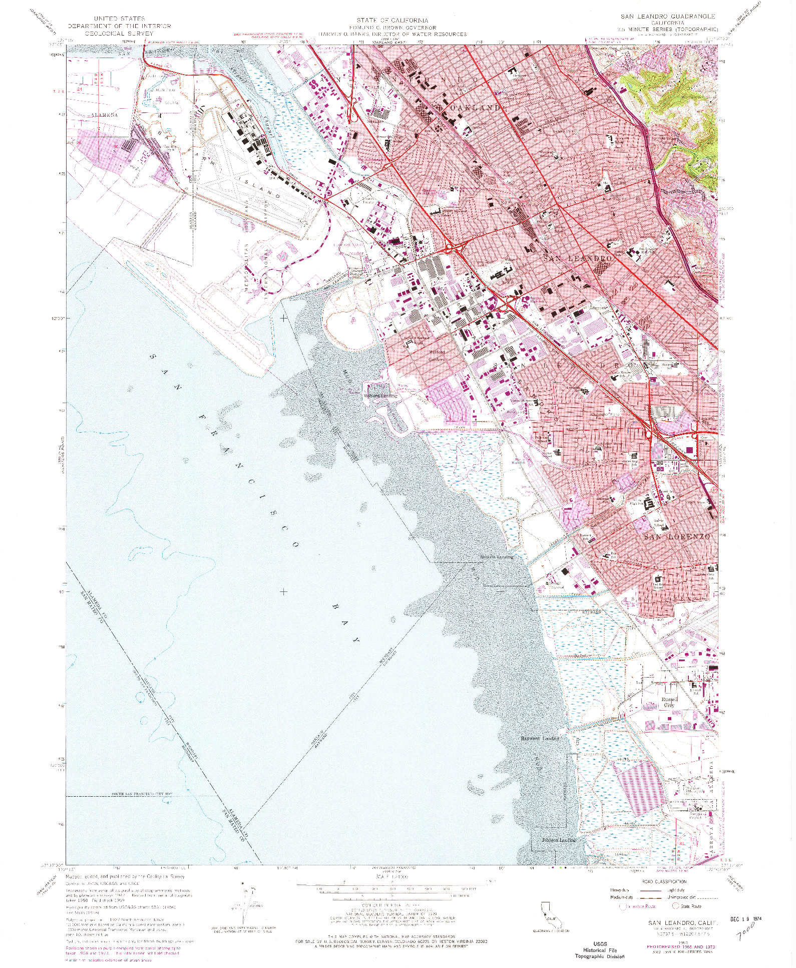 USGS 1:24000-SCALE QUADRANGLE FOR SAN LEANDRO, CA 1959