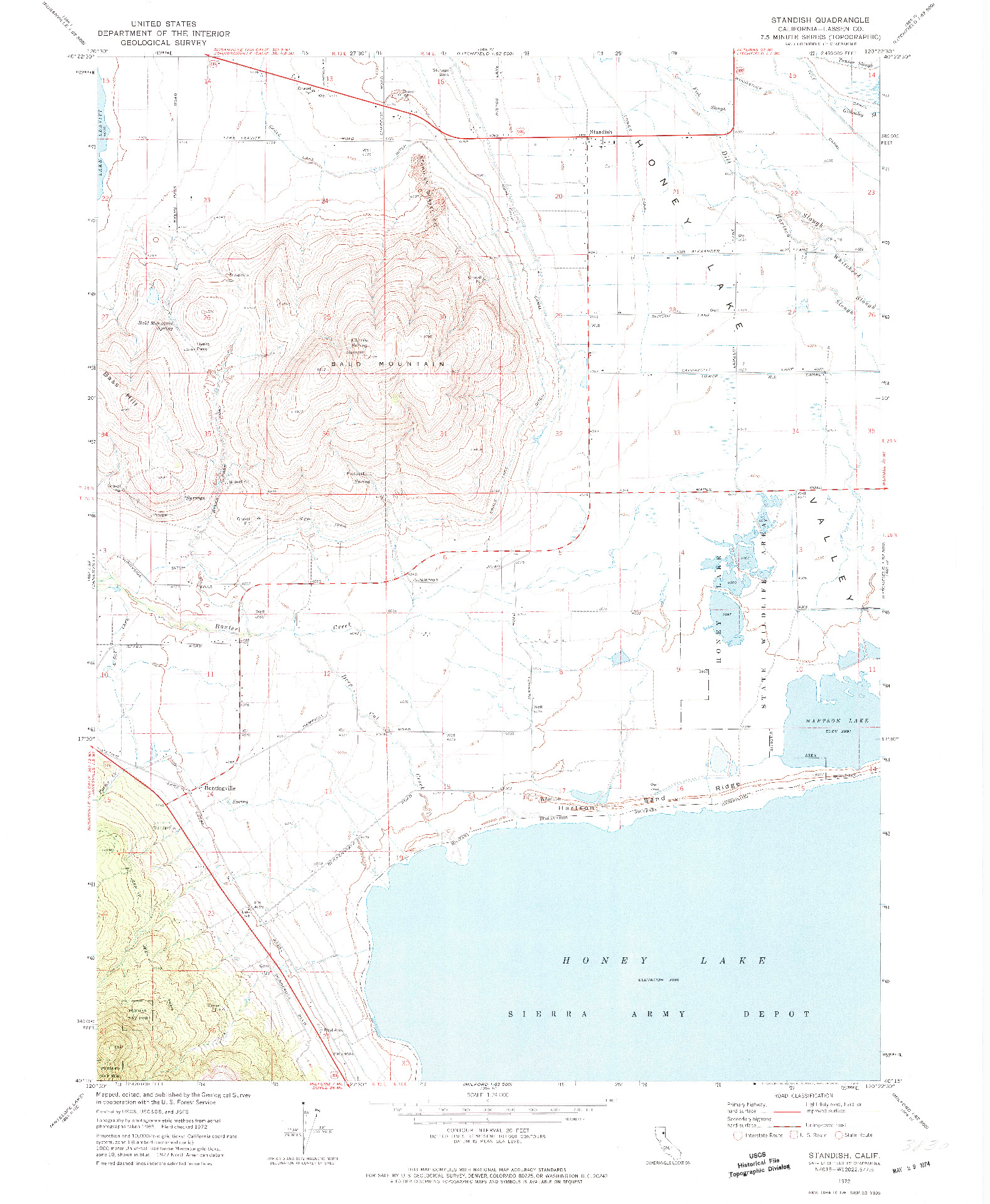 USGS 1:24000-SCALE QUADRANGLE FOR STANDISH, CA 1972