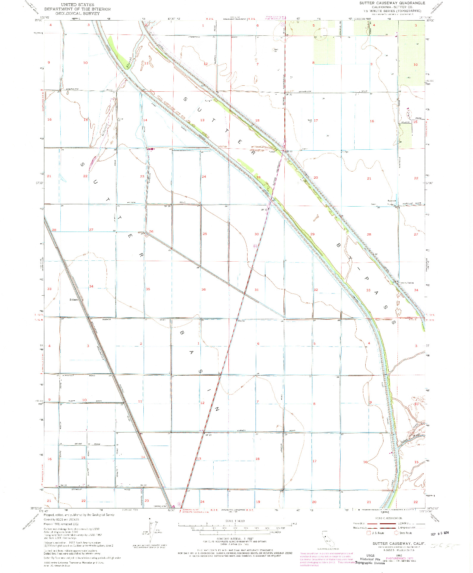 USGS 1:24000-SCALE QUADRANGLE FOR SUTTER CAUSEWAY, CA 1952