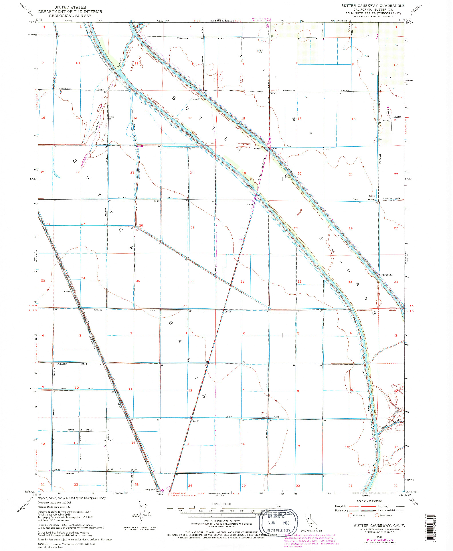 USGS 1:24000-SCALE QUADRANGLE FOR SUTTER CAUSEWAY, CA 1952