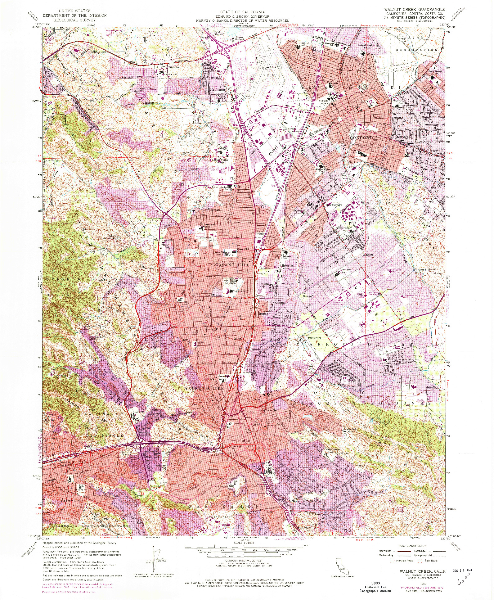 USGS 1:24000-SCALE QUADRANGLE FOR WALNUT CREEK, CA 1959