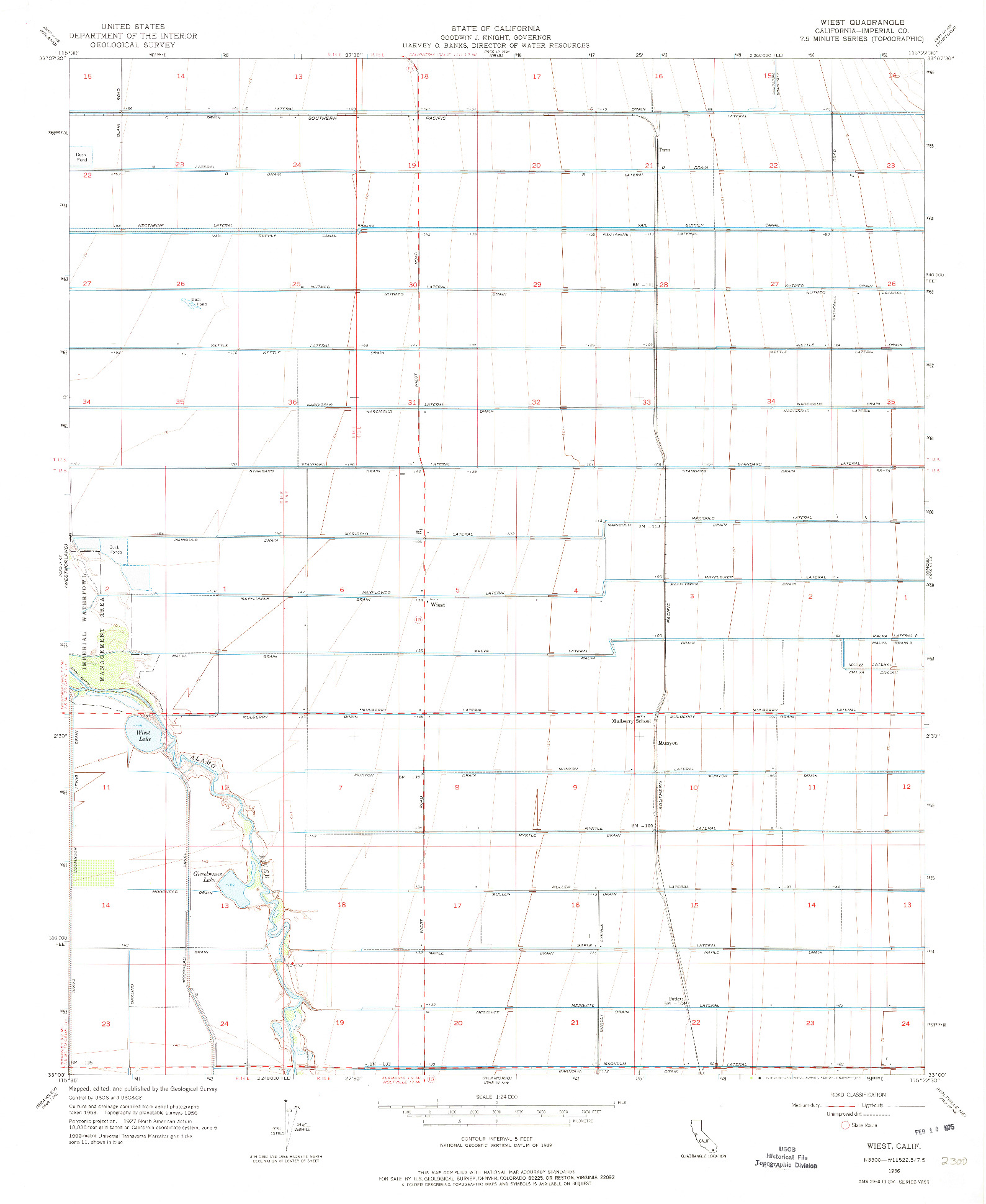 USGS 1:24000-SCALE QUADRANGLE FOR WIEST, CA 1956