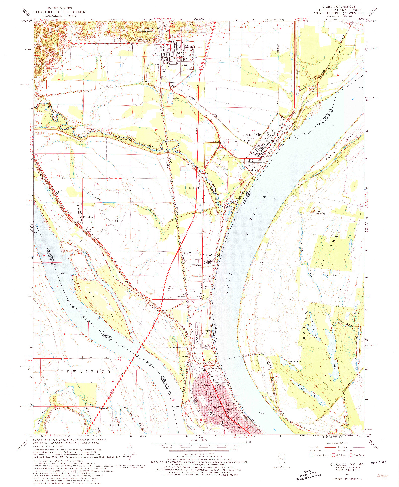 USGS 1:24000-SCALE QUADRANGLE FOR CAIRO, IL 1967