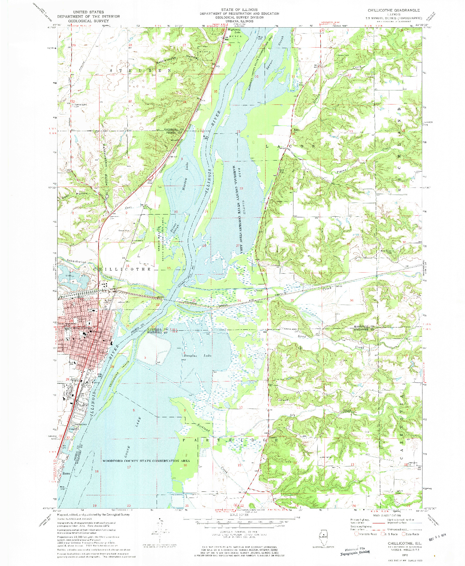 USGS 1:24000-SCALE QUADRANGLE FOR CHILLICOTHE, IL 1972