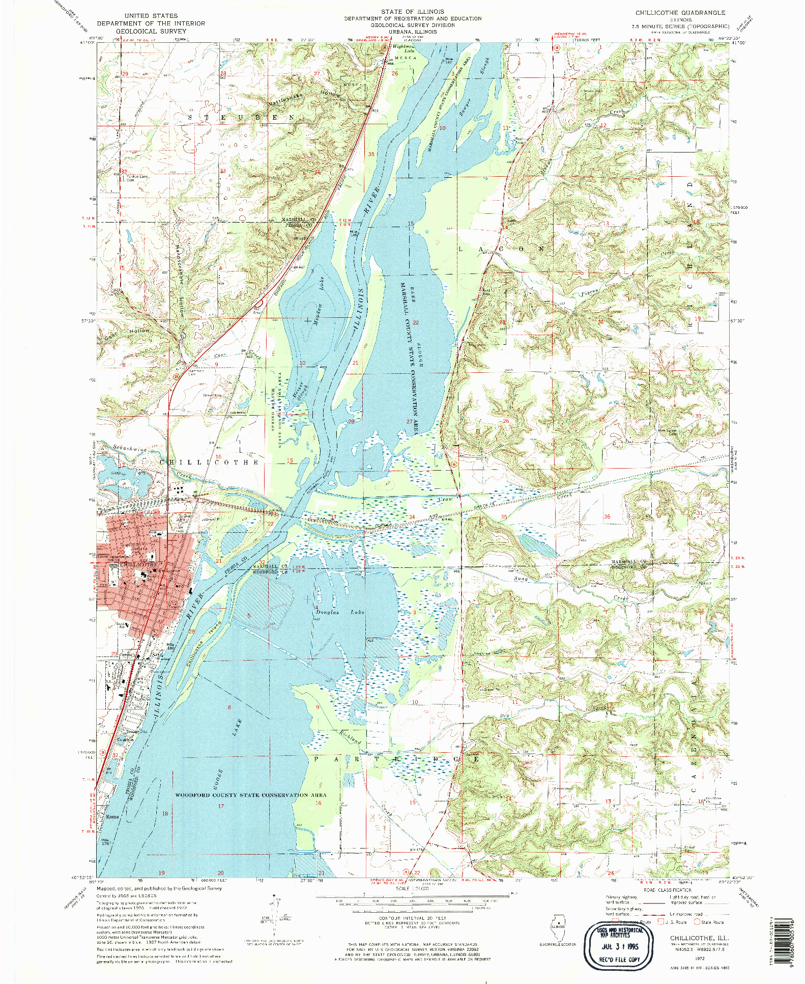 USGS 1:24000-SCALE QUADRANGLE FOR CHILLICOTHE, IL 1972