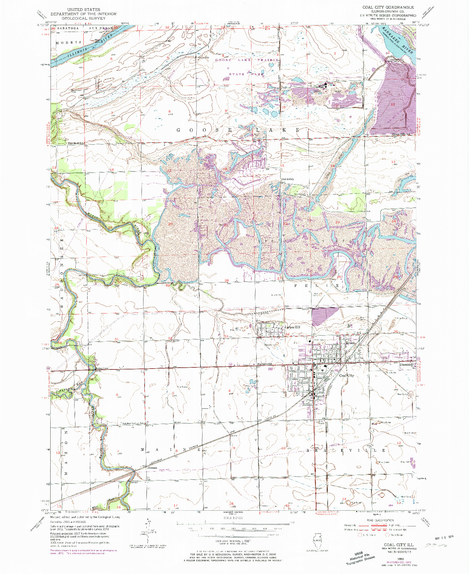 USGS 1:24000-SCALE QUADRANGLE FOR COAL CITY, IL 1953