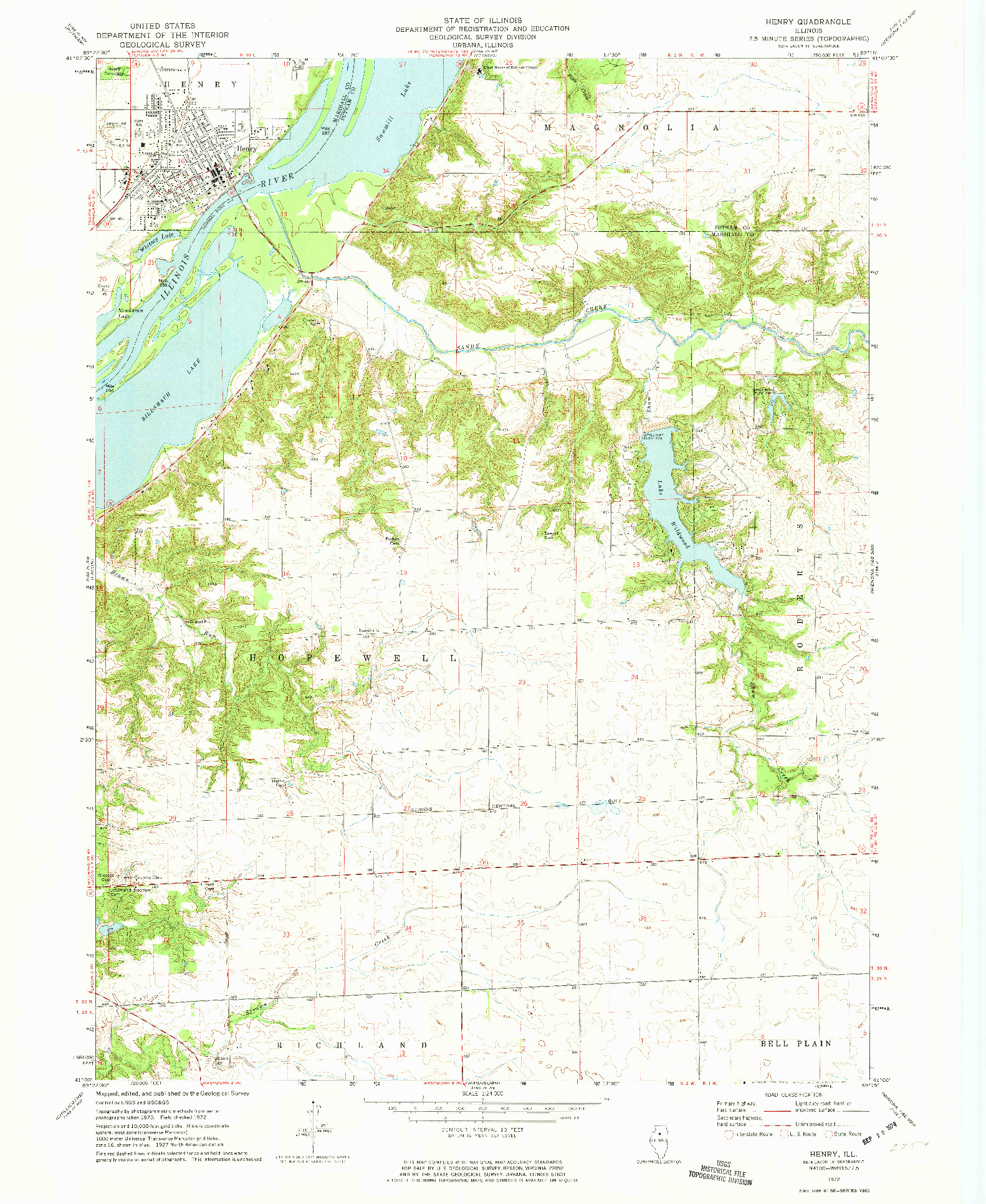 USGS 1:24000-SCALE QUADRANGLE FOR HENRY, IL 1972