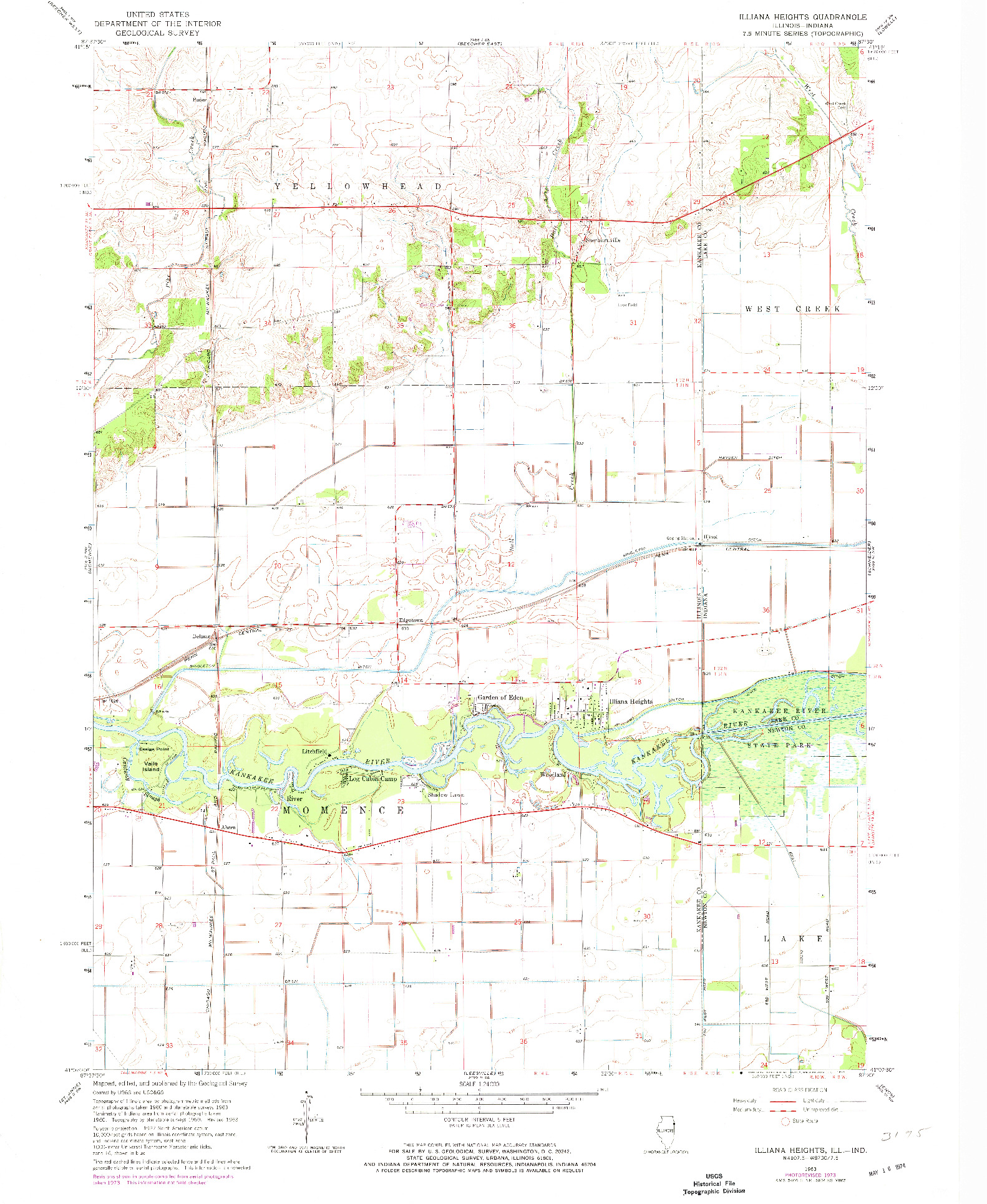 USGS 1:24000-SCALE QUADRANGLE FOR ILLIANA HEIGHTS, IL 1963