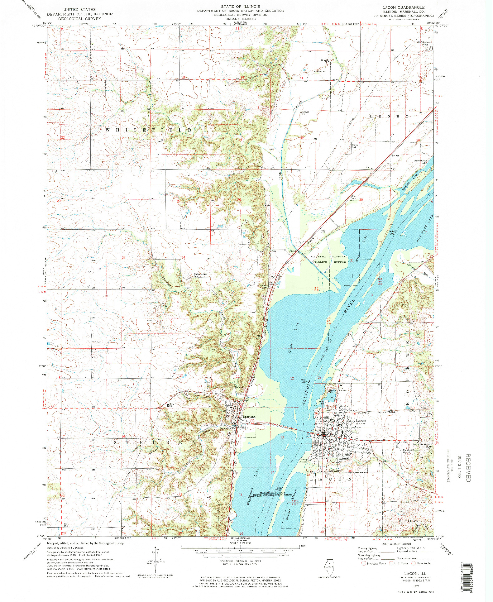USGS 1:24000-SCALE QUADRANGLE FOR LACON, IL 1972