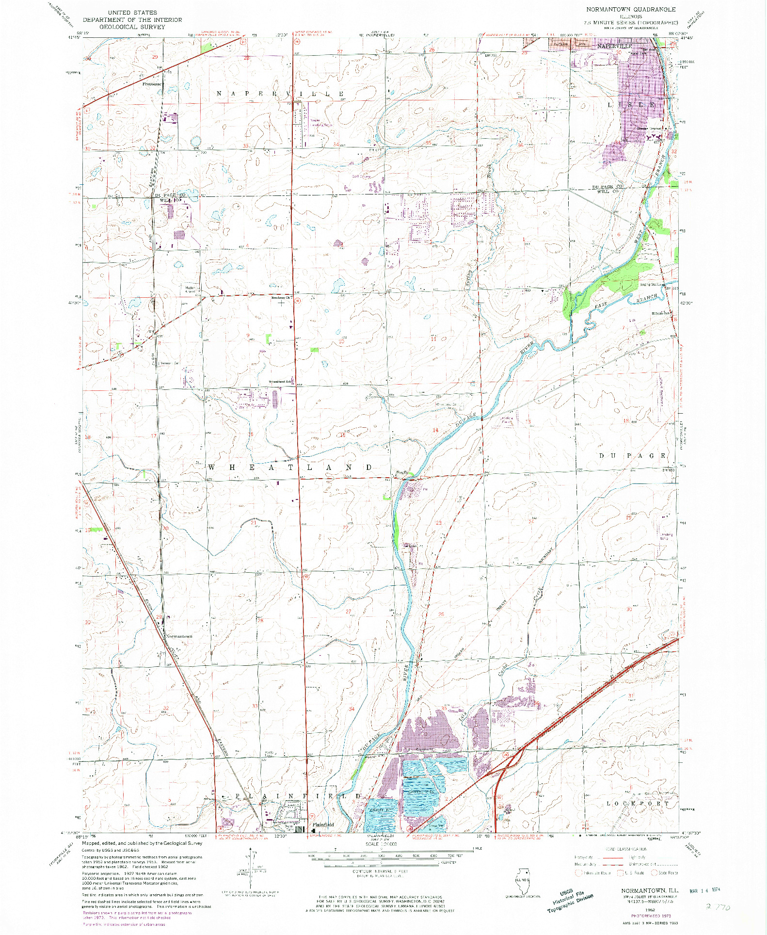 USGS 1:24000-SCALE QUADRANGLE FOR NORMANTOWN, IL 1962
