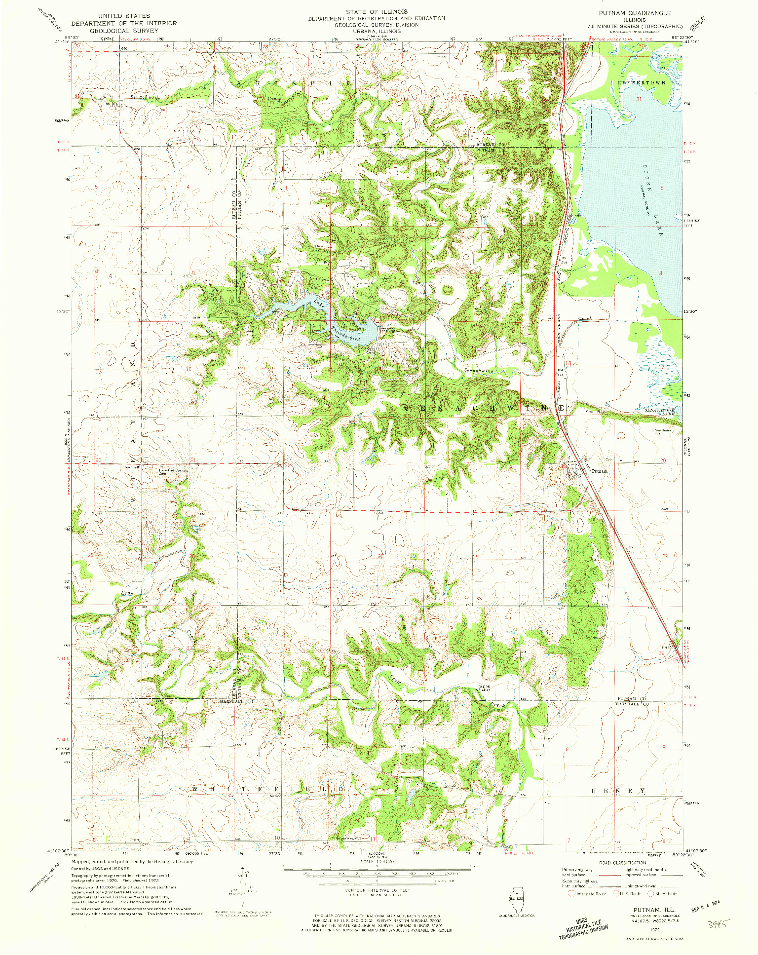USGS 1:24000-SCALE QUADRANGLE FOR PUTNAM, IL 1972