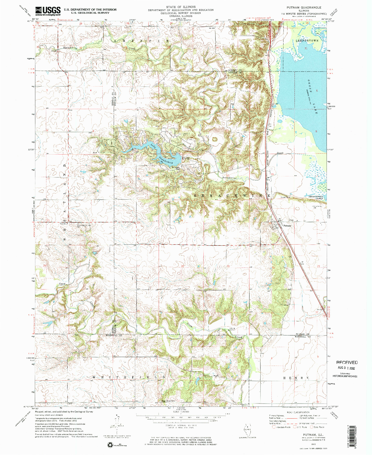 USGS 1:24000-SCALE QUADRANGLE FOR PUTNAM, IL 1972