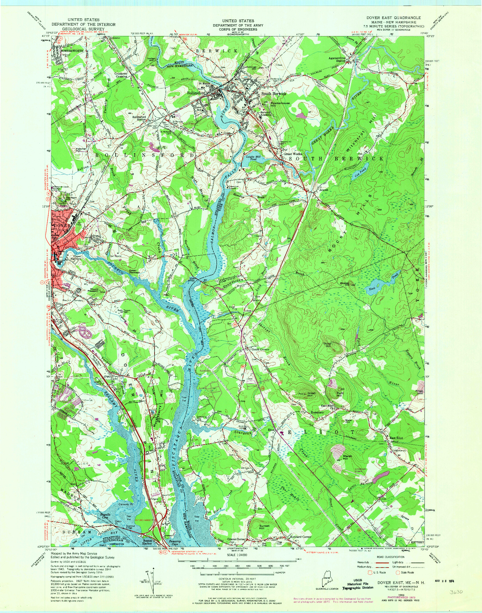 USGS 1:24000-SCALE QUADRANGLE FOR DOVER EAST, ME 1956