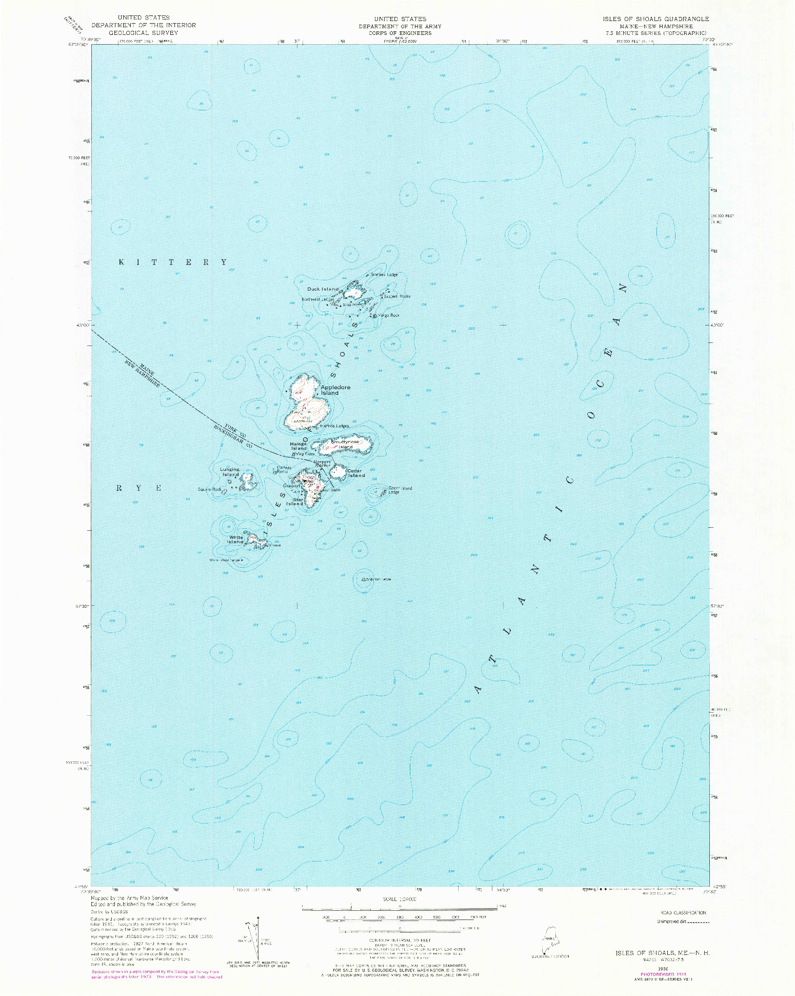 USGS 1:24000-SCALE QUADRANGLE FOR ISLES OF SHOALS, ME 1956