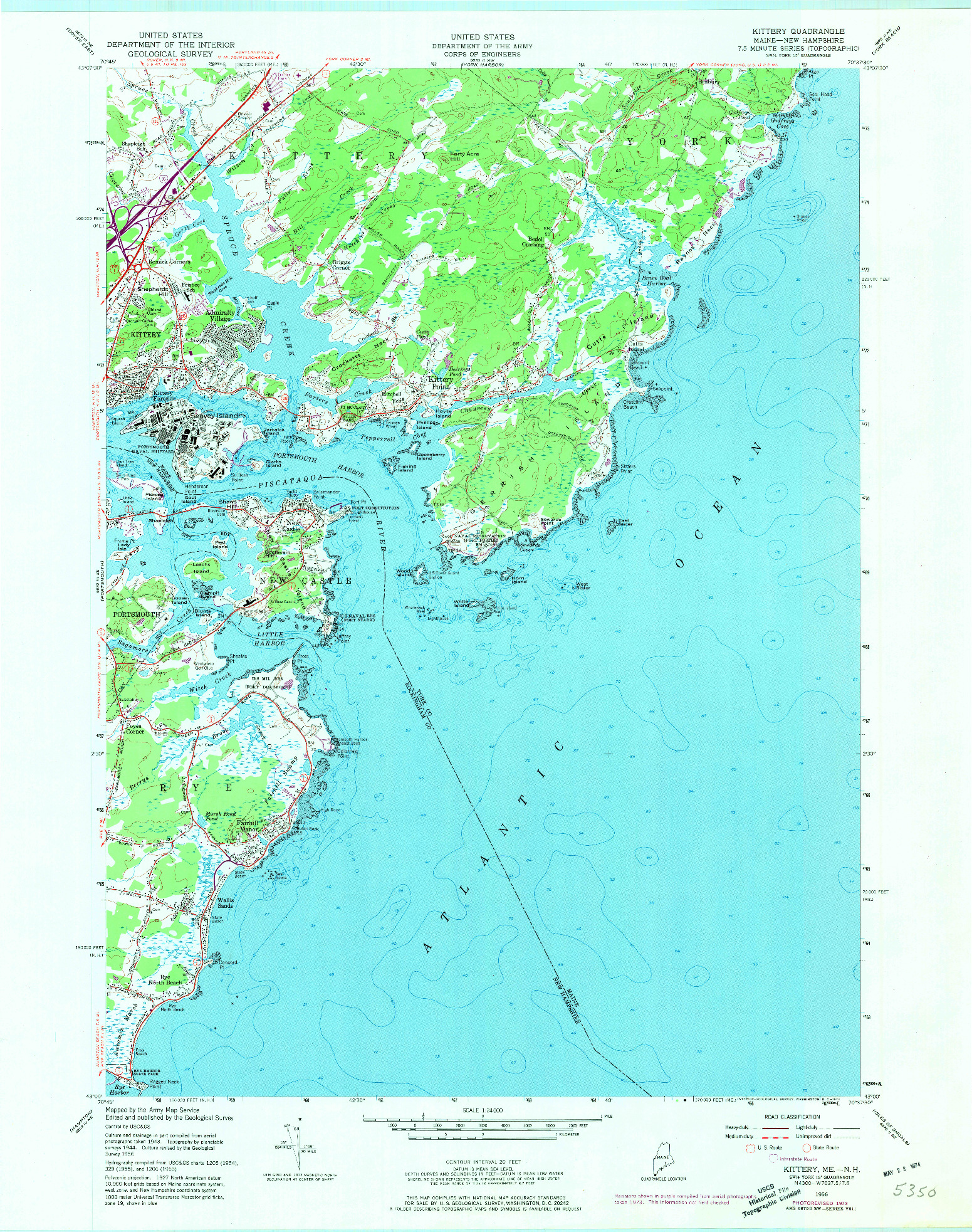 USGS 1:24000-SCALE QUADRANGLE FOR KITTERY, ME 1956