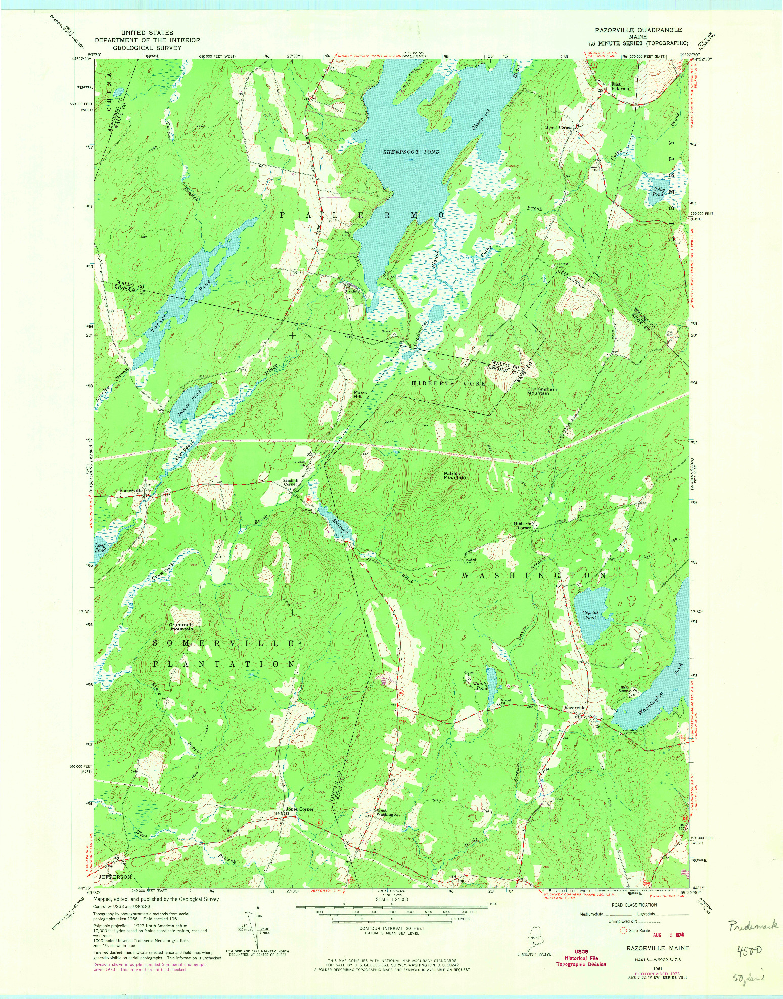 USGS 1:24000-SCALE QUADRANGLE FOR RAZORVILLE, ME 1961