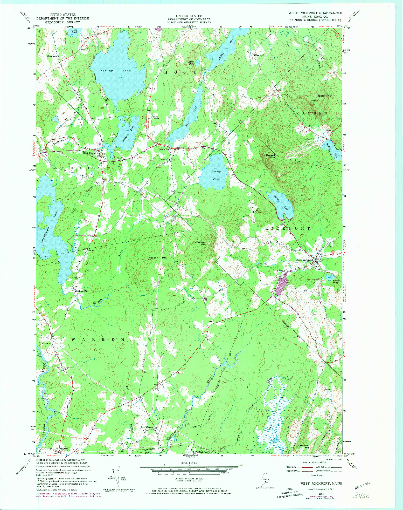 USGS 1:24000-SCALE QUADRANGLE FOR WEST ROCKPORT, ME 1955