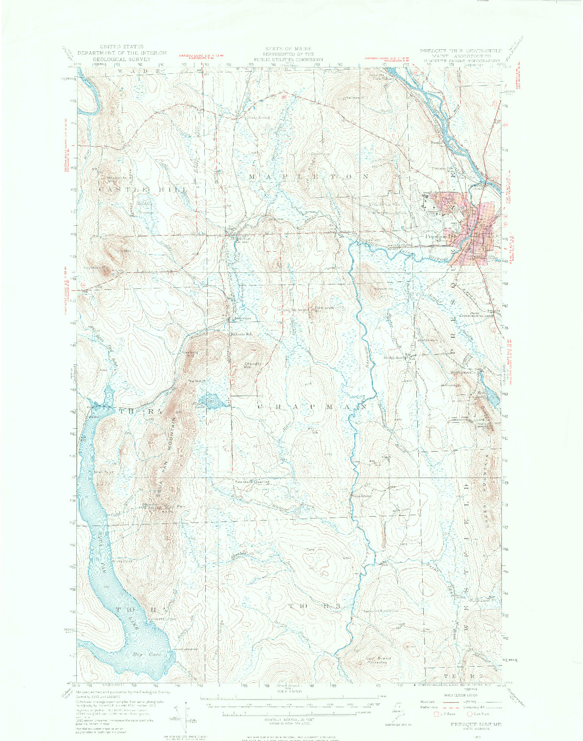 USGS 1:62500-SCALE QUADRANGLE FOR PRESQUE ISLE, ME 1953