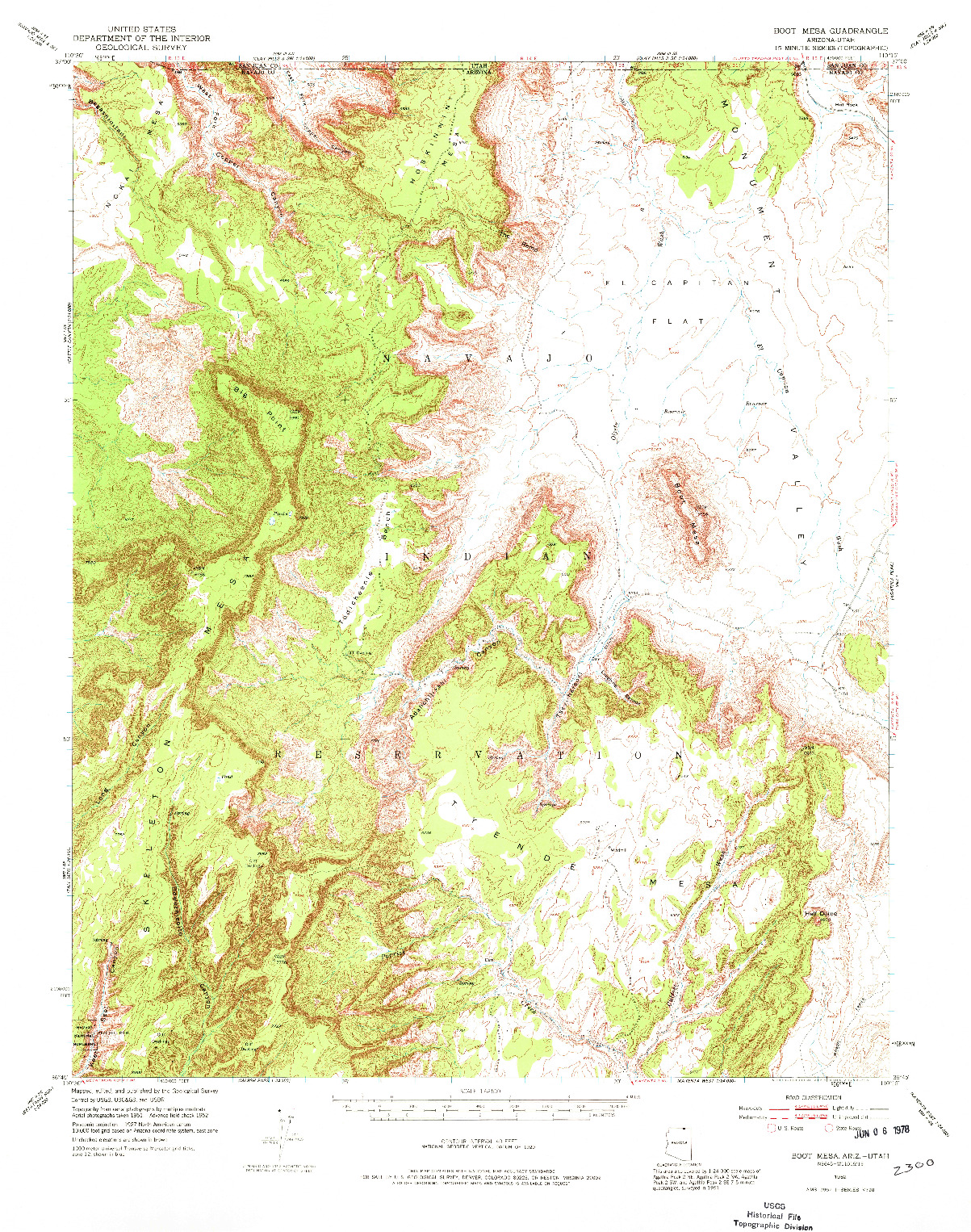 USGS 1:62500-SCALE QUADRANGLE FOR BOOT MESA, AZ 1952