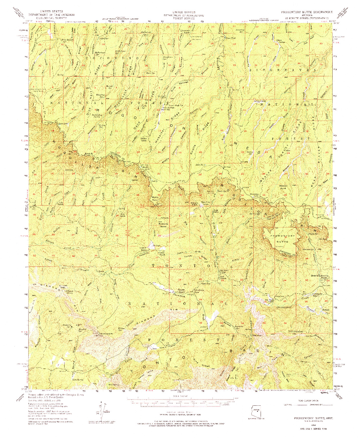 USGS 1:62500-SCALE QUADRANGLE FOR PROMONTORY BUTTE, AZ 1952