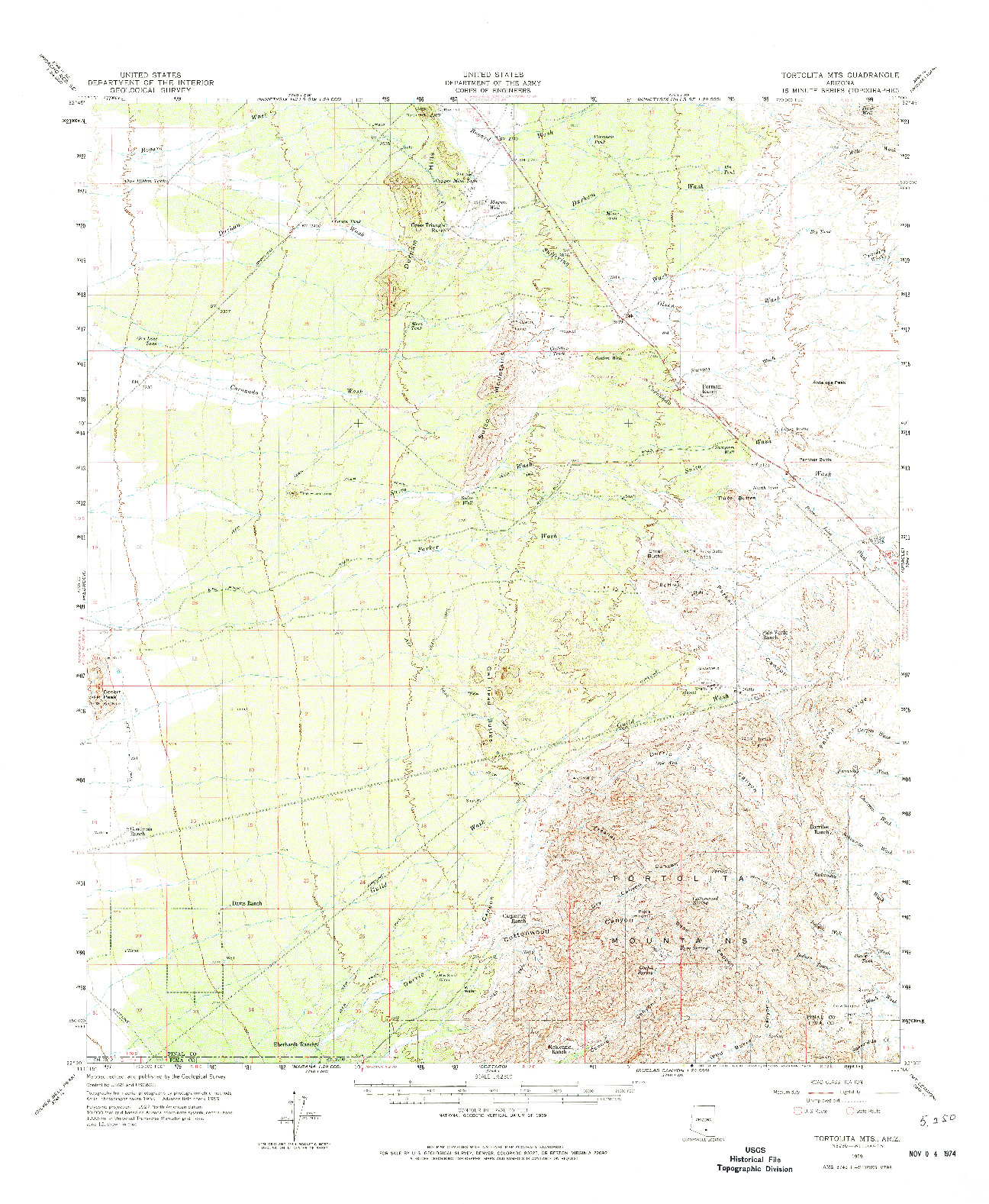 USGS 1:62500-SCALE QUADRANGLE FOR TORTOLITA MTS, AZ 1959