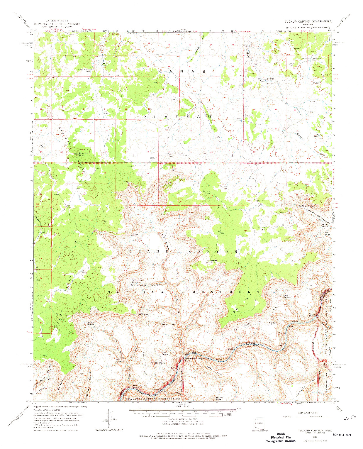 USGS 1:62500-SCALE QUADRANGLE FOR TUCKUP CANYON, AZ 1962