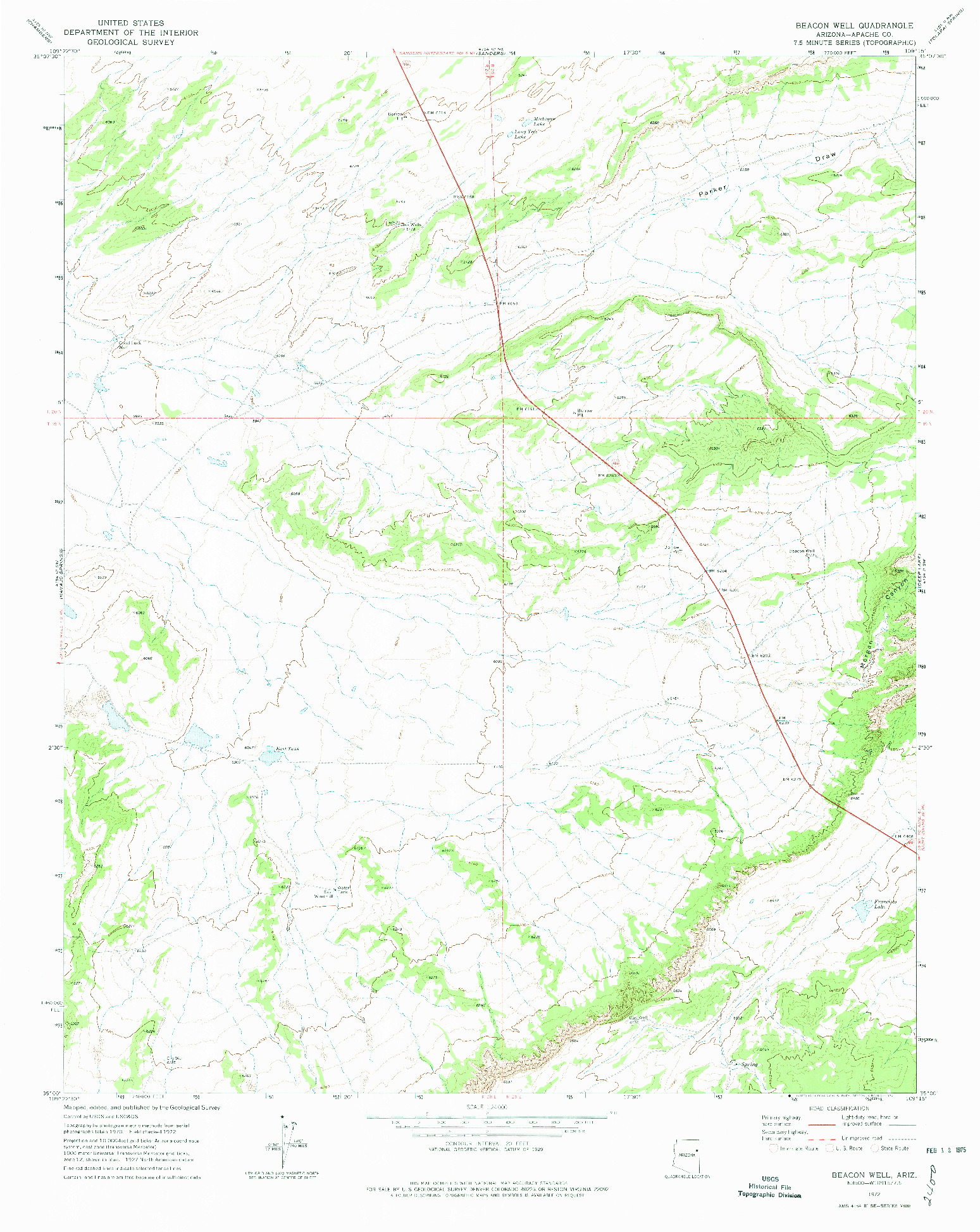 USGS 1:24000-SCALE QUADRANGLE FOR BEACON WELL, AZ 1972