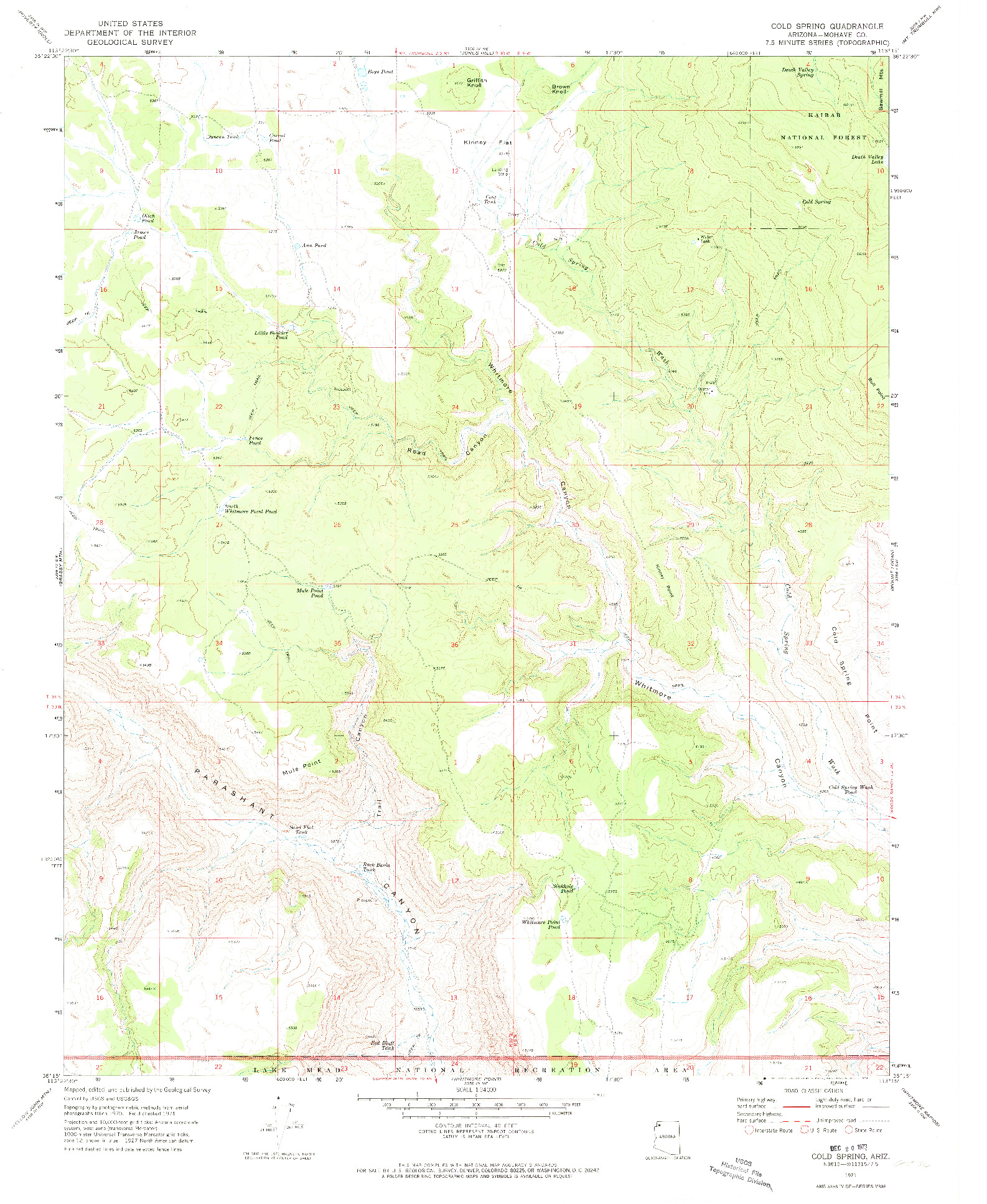 USGS 1:24000-SCALE QUADRANGLE FOR COLD SPRING, AZ 1971