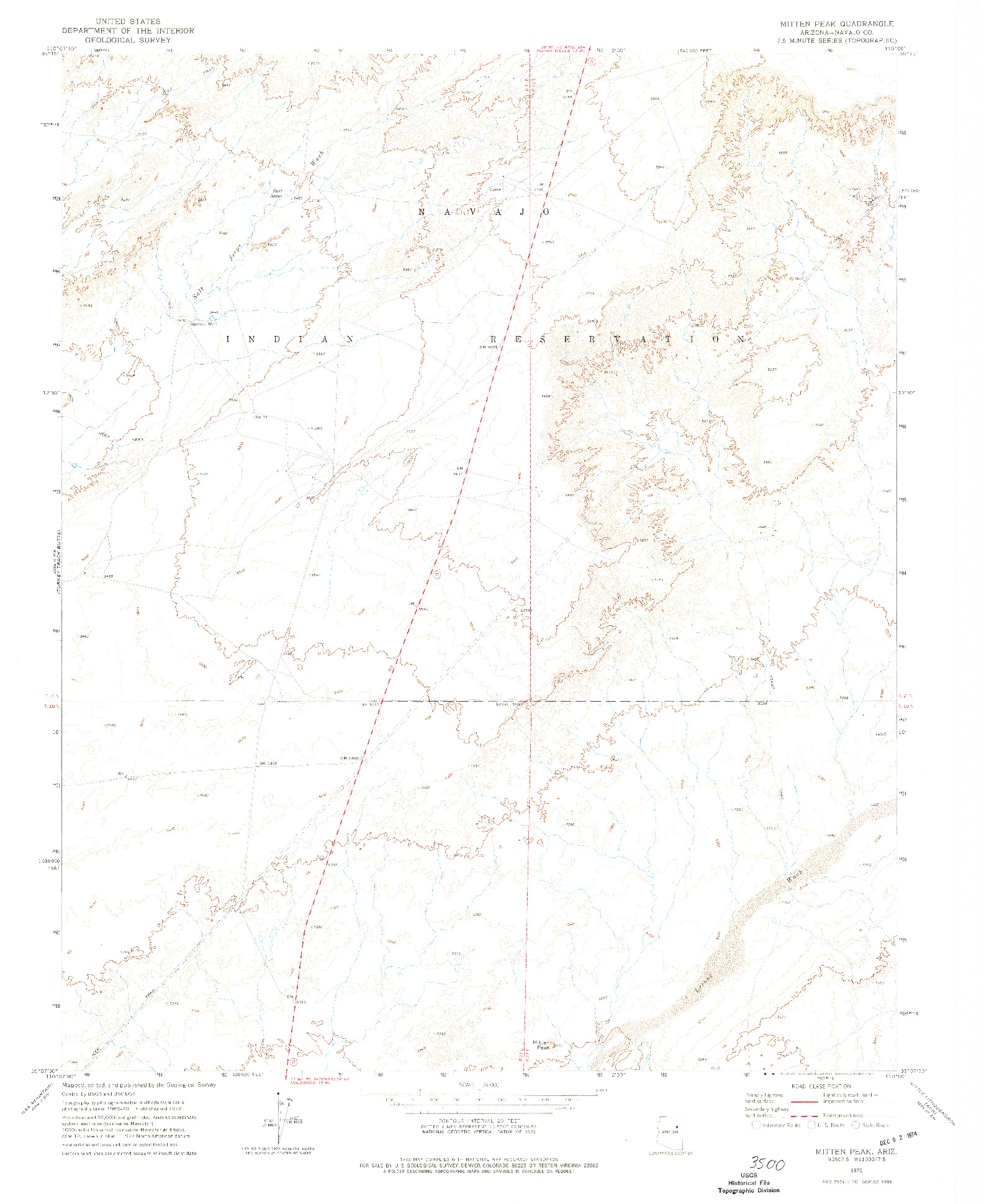 USGS 1:24000-SCALE QUADRANGLE FOR MITTEN PEAK, AZ 1972