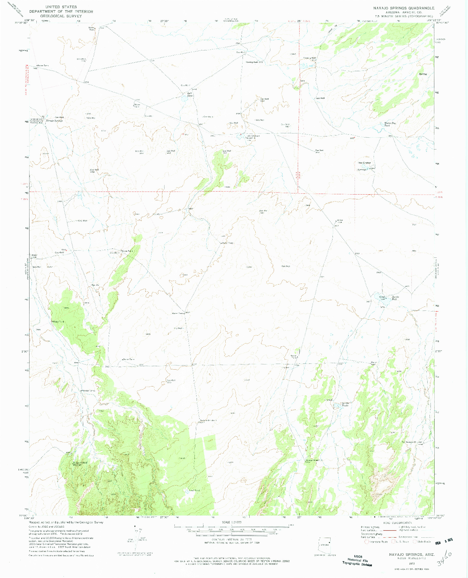 USGS 1:24000-SCALE QUADRANGLE FOR NAVAJO SPRINGS, AZ 1972