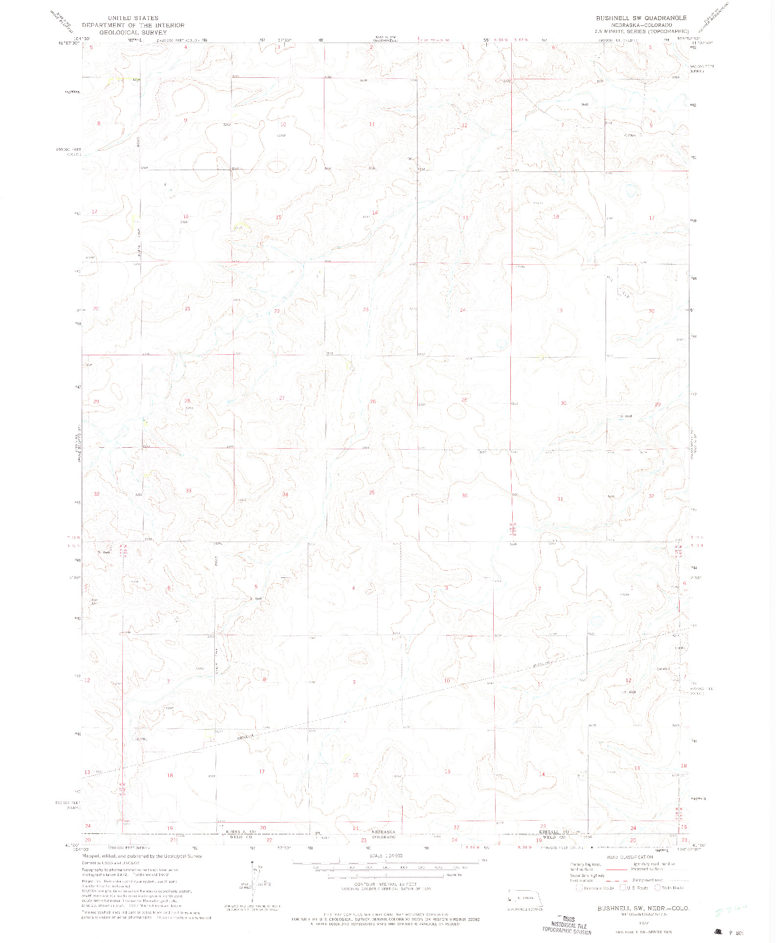 USGS 1:24000-SCALE QUADRANGLE FOR BUSHNELL SW, NE 1972