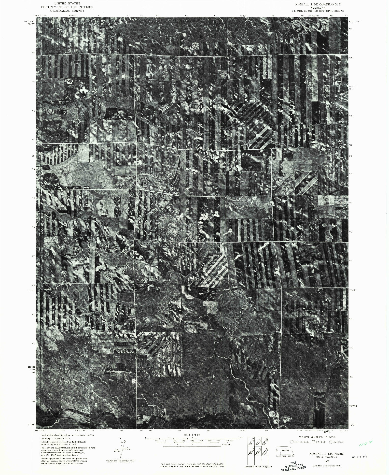 USGS 1:24000-SCALE QUADRANGLE FOR KIMBALL 1 SE, NE 1973