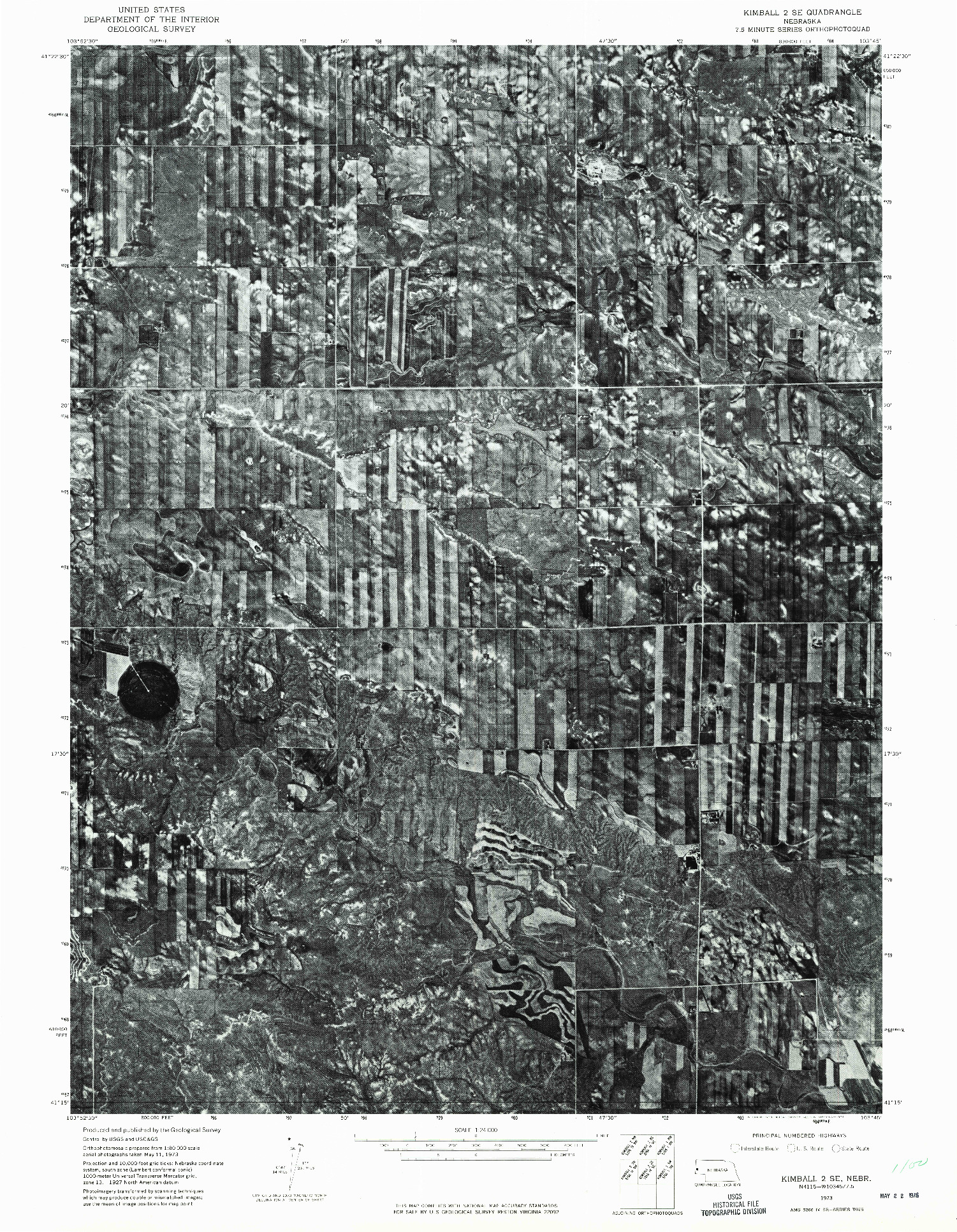 USGS 1:24000-SCALE QUADRANGLE FOR KIMBALL 2 SE, NE 1973