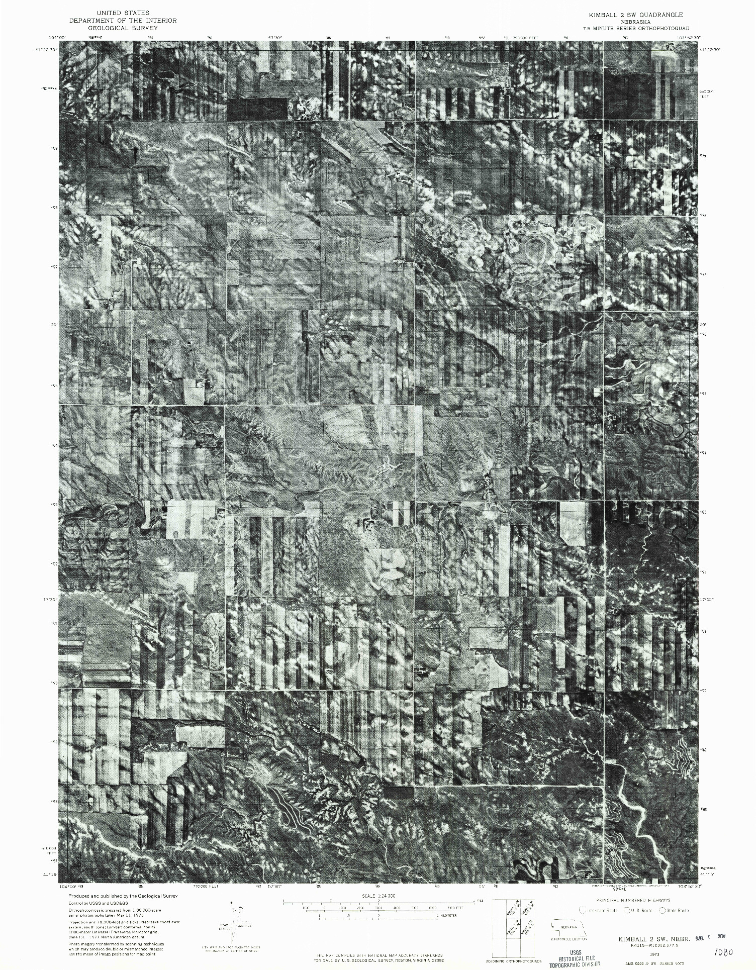 USGS 1:24000-SCALE QUADRANGLE FOR KIMBALL 2 SW, NE 1973