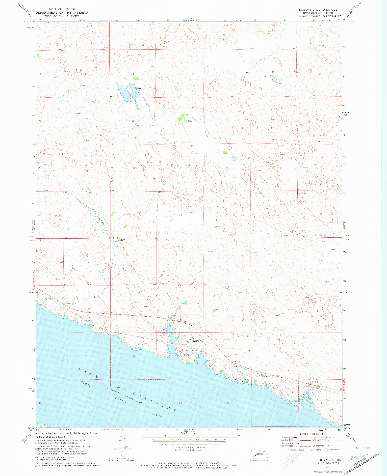 USGS 1:24000-SCALE QUADRANGLE FOR LEMOYNE, NE 1971