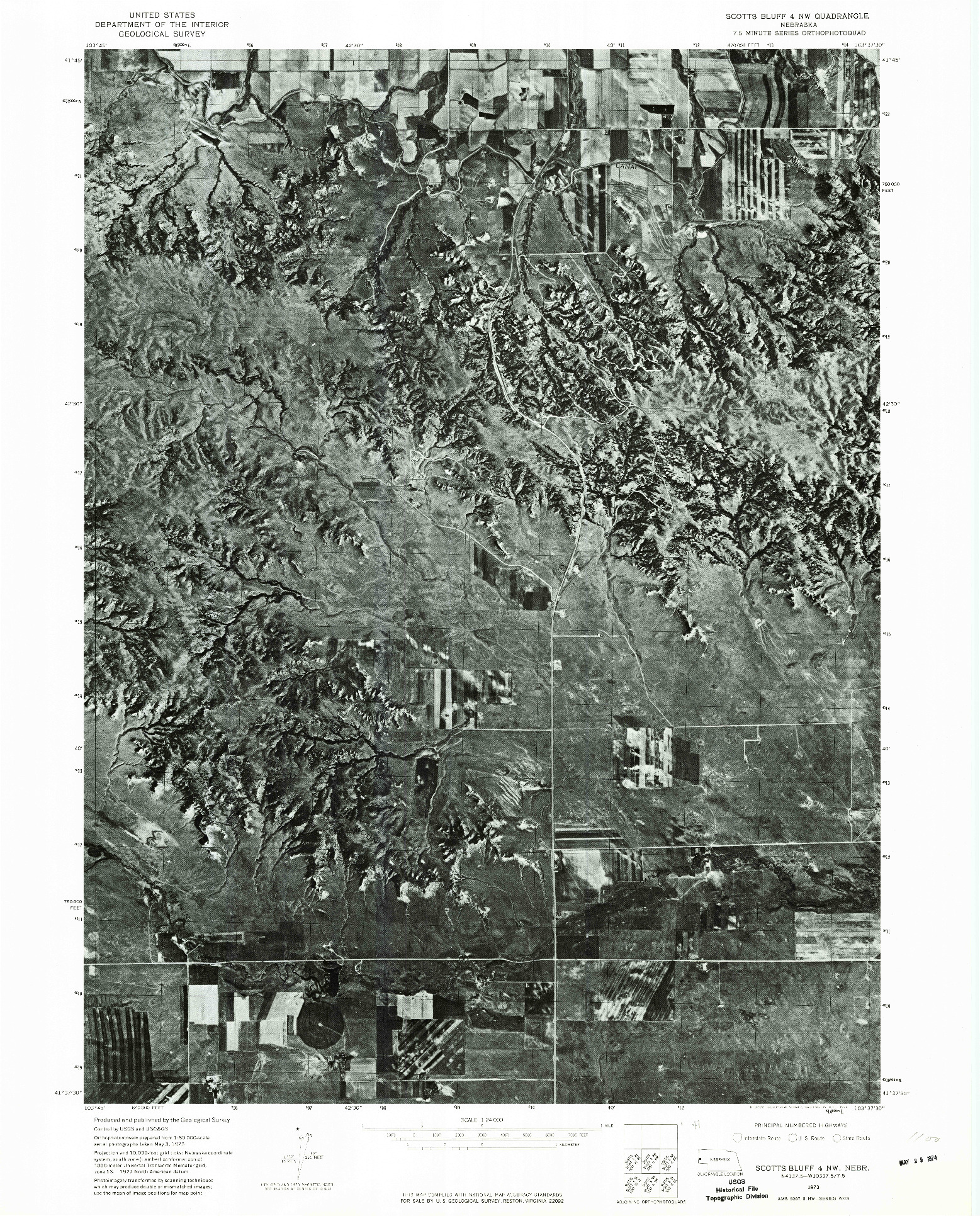 USGS 1:24000-SCALE QUADRANGLE FOR SCOTTS BLUFF 4 NW, NE 1973