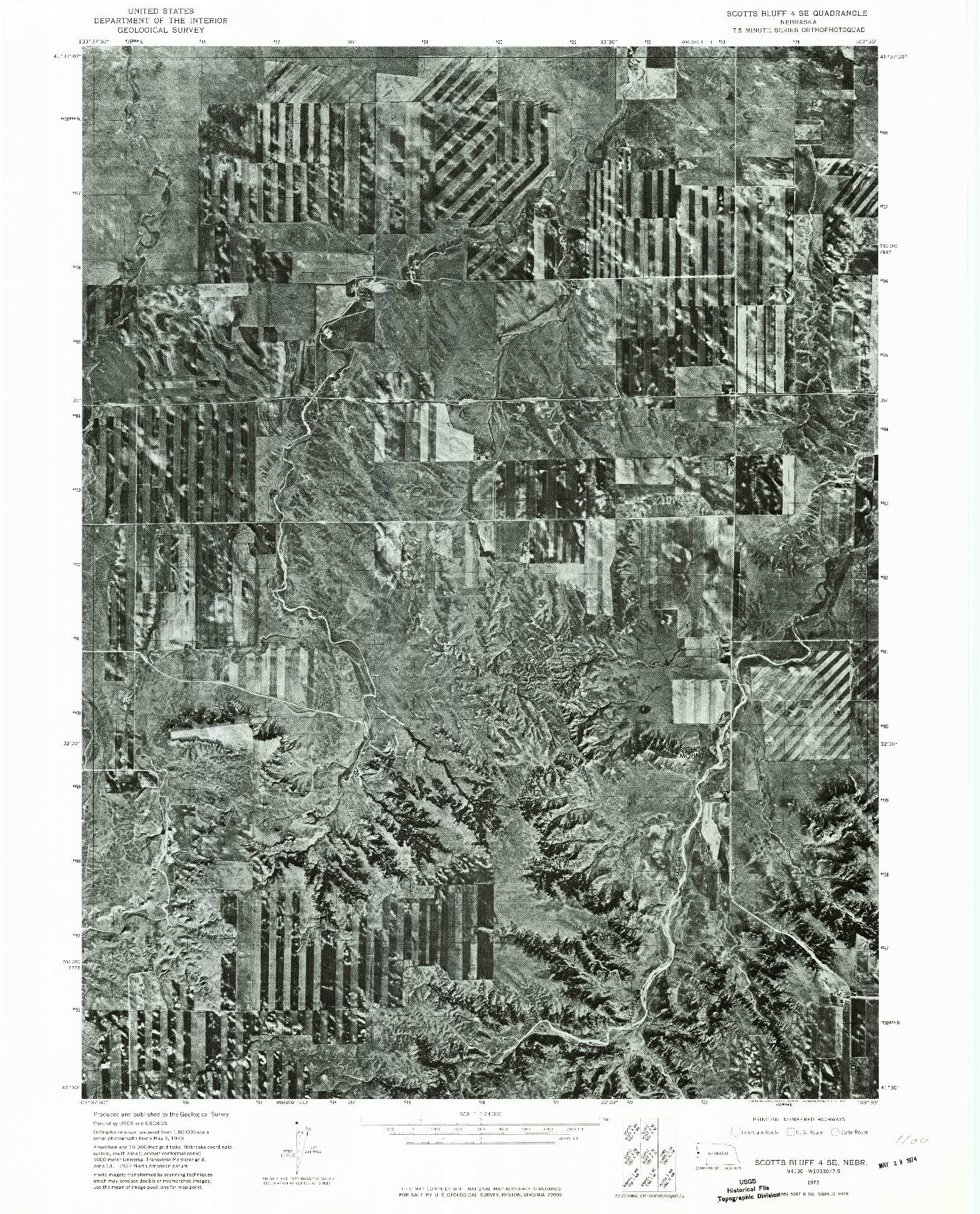 USGS 1:24000-SCALE QUADRANGLE FOR SCOTTS BLUFF 4 SE, NE 1973