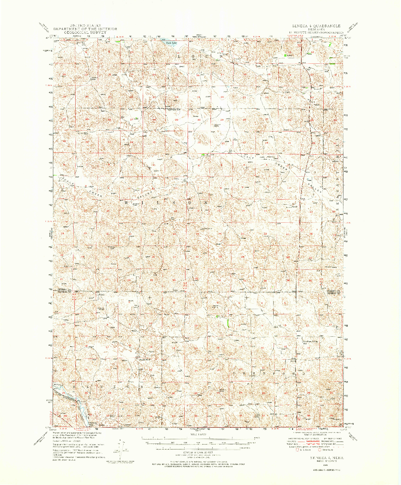 USGS 1:62500-SCALE QUADRANGLE FOR SENECA 4, NE 1948
