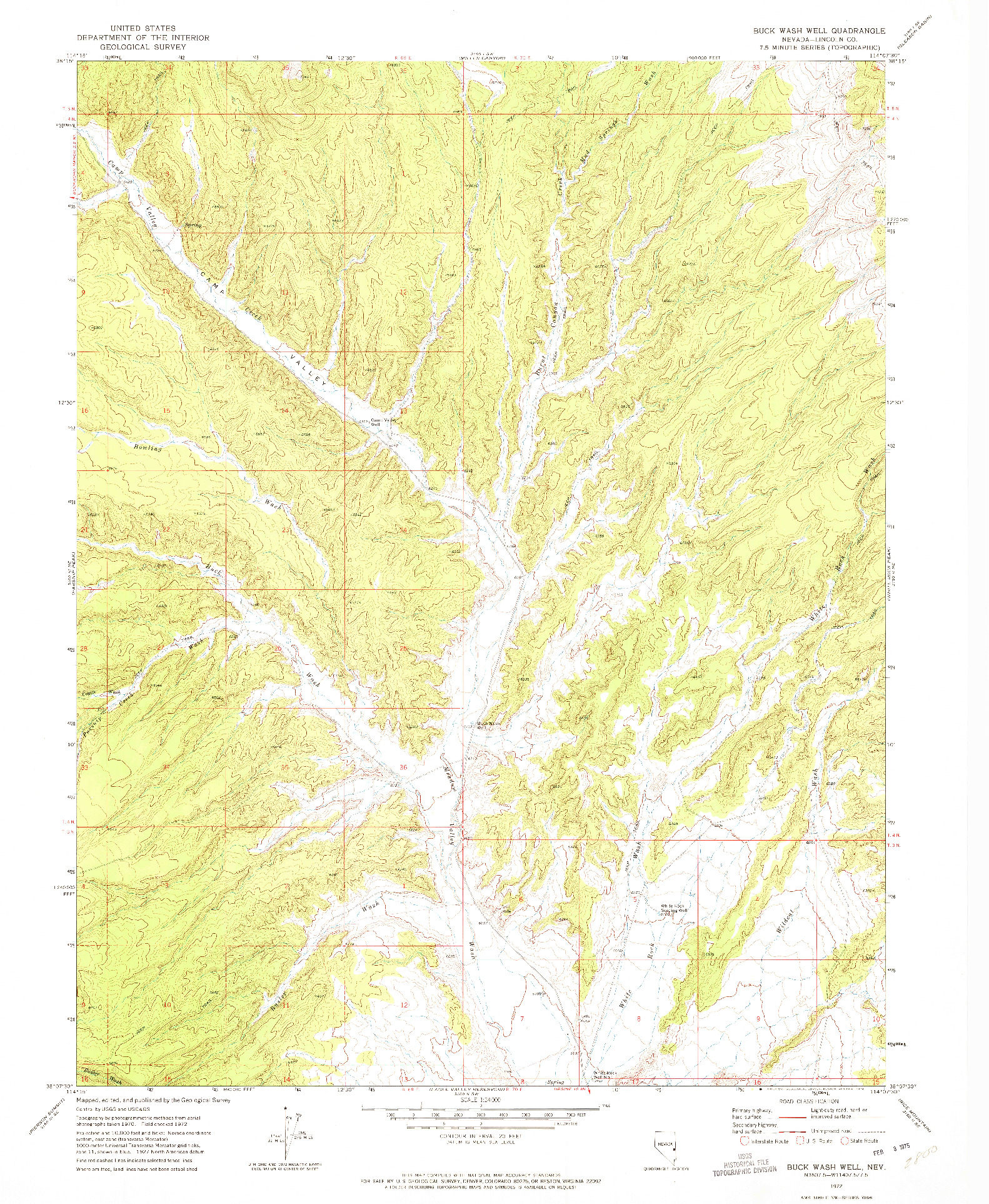 USGS 1:24000-SCALE QUADRANGLE FOR BUCK WASH WELL, NV 1972